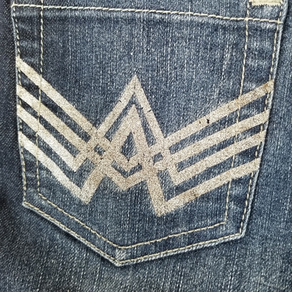 7FAM Women's 26 A Pocket Straight Leg Dark Jeans - Picture 5 of 8